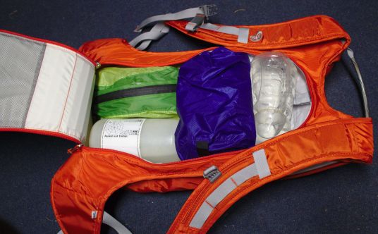 SuperChuter interior, loaded with a typical quantity of gear.